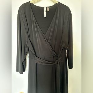 Classic Black plus size wrap dress